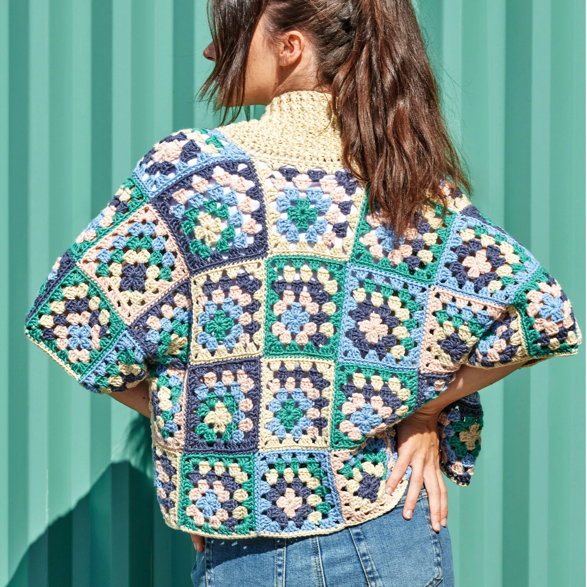 Caron Crochet Granny Boxy Cardigan