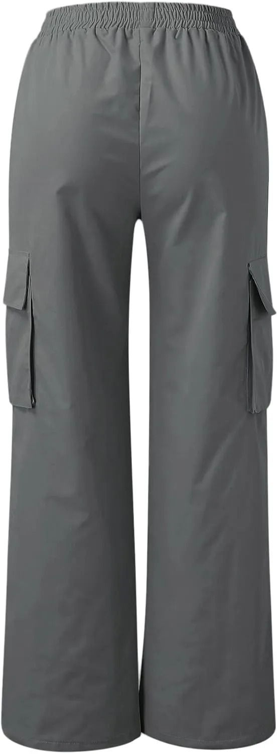 Casual Work Pants Women Women's Belt Less High Waisted Wide Leg Trousers Straight Leg Relaxed Style Trousers