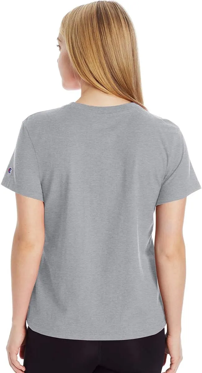Champion Women's T-shirt, Classic Short Sleeve T-shirt, Lightweight Tee for Women, Script Logo (Plus Size Available)
