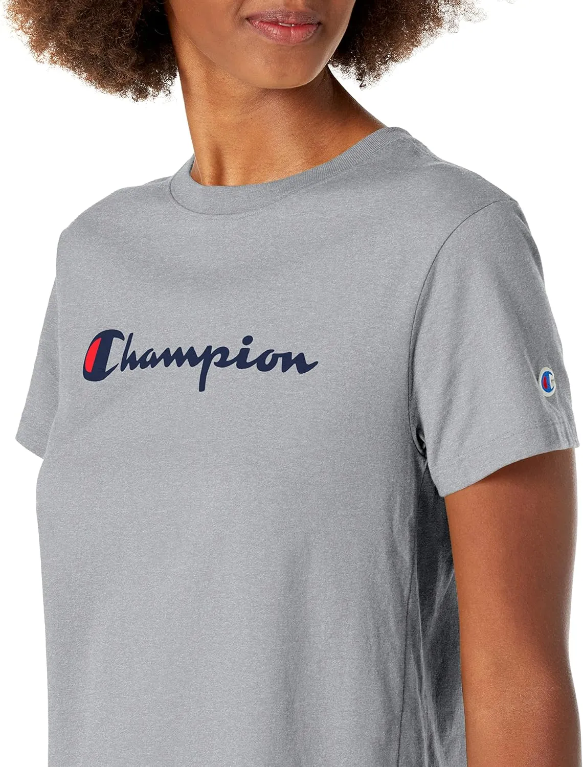 Champion Women's T-shirt, Classic Short Sleeve T-shirt, Lightweight Tee for Women, Script Logo (Plus Size Available)