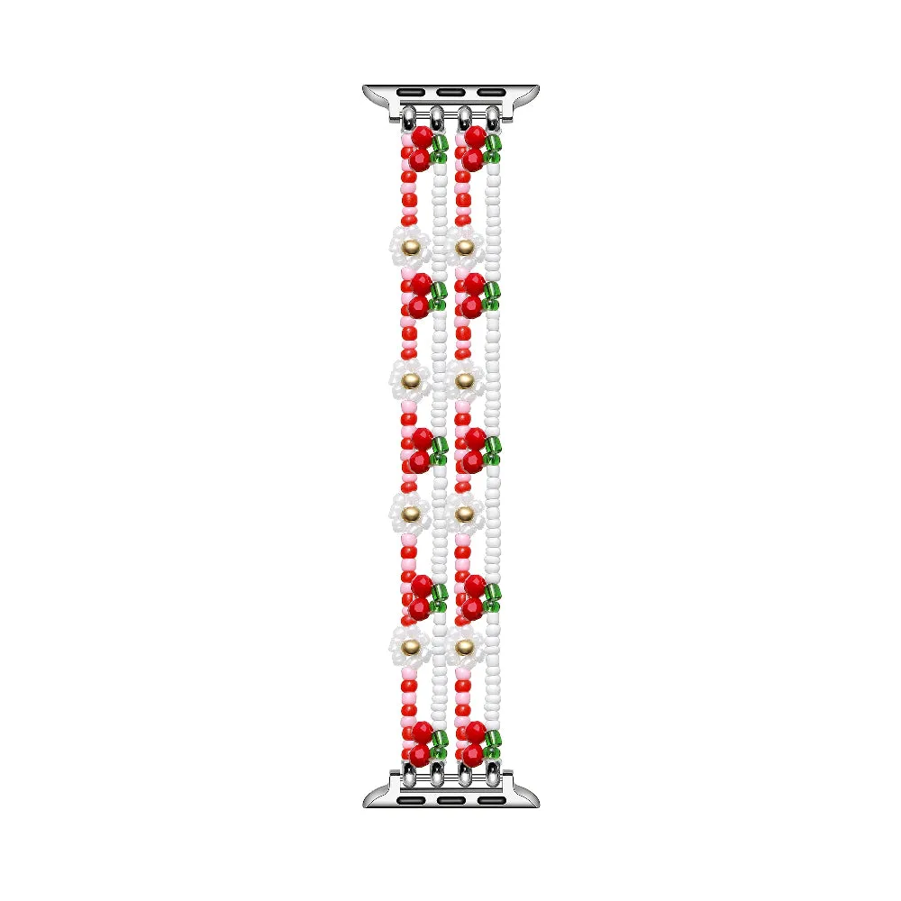 Cherry Beaded Band for Apple Watch
