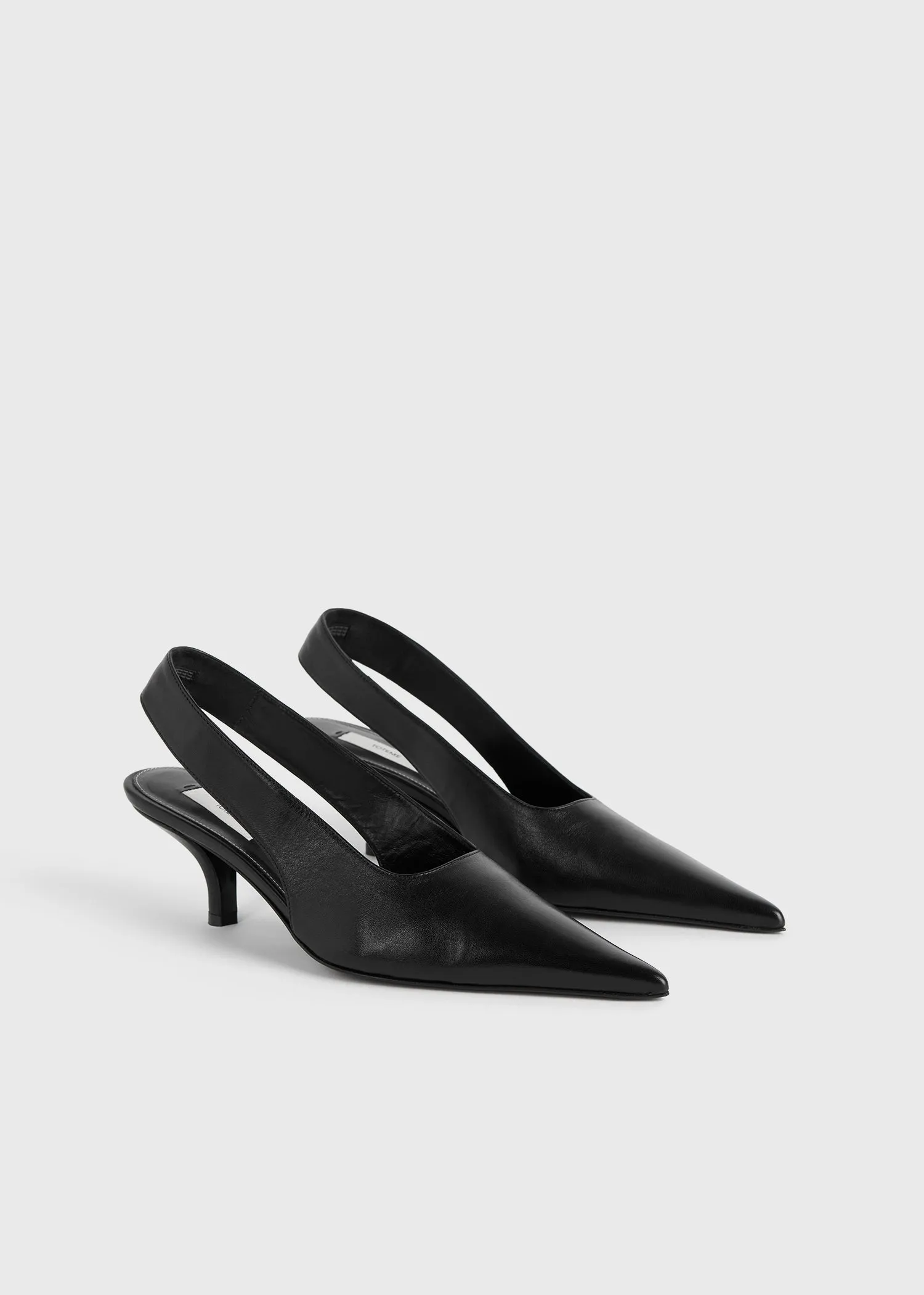 Classic leather slingbacks black