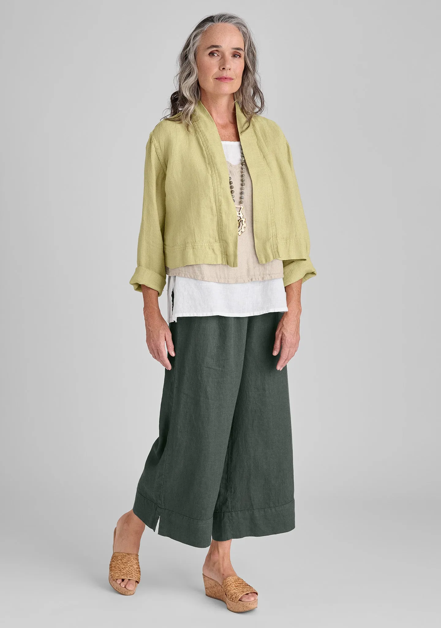 Cropped Cardigan - Linen Cardigan