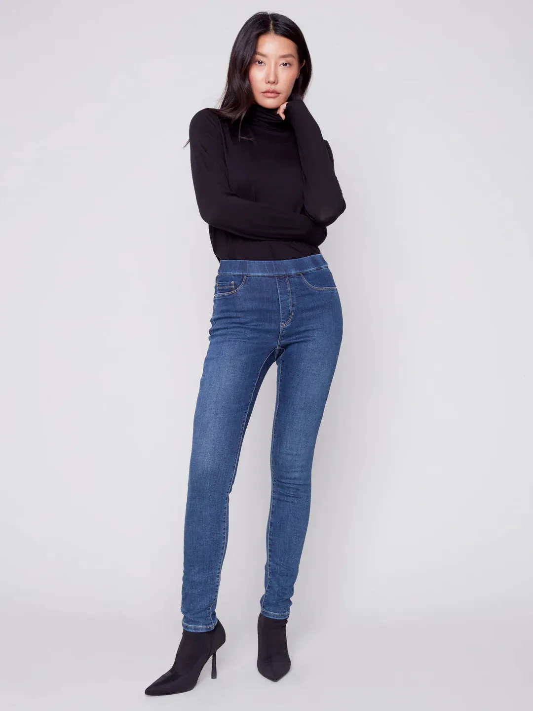 Denim Pull-On Pants
