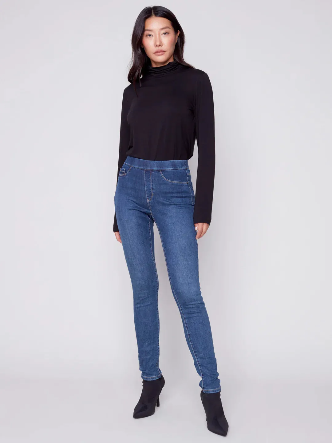Denim Pull-On Pants