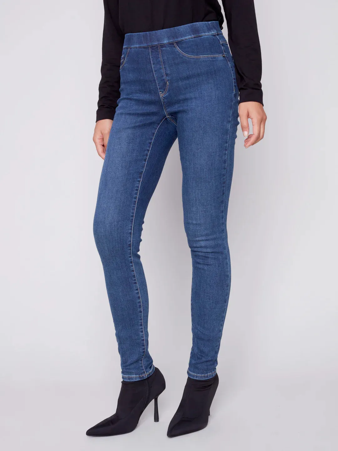 Denim Pull-On Pants