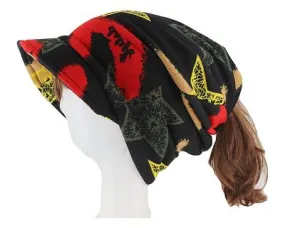 Dreadz Soft Cotton Peaked Brim Beanie Hat (AL-160 Abstract)