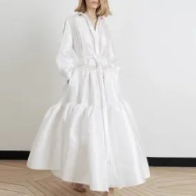 Elegant Solid Paneled Maxi Dress