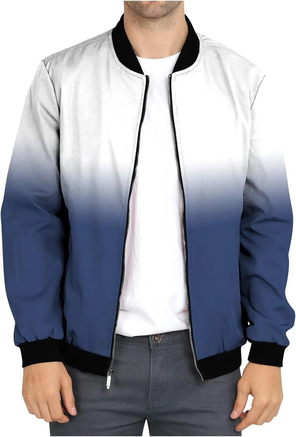 Flight Jackets For Men Full Zip Windbreaker Jacket Light Weight Fashion Warm Coat Big And Tall Outdoor Jackets