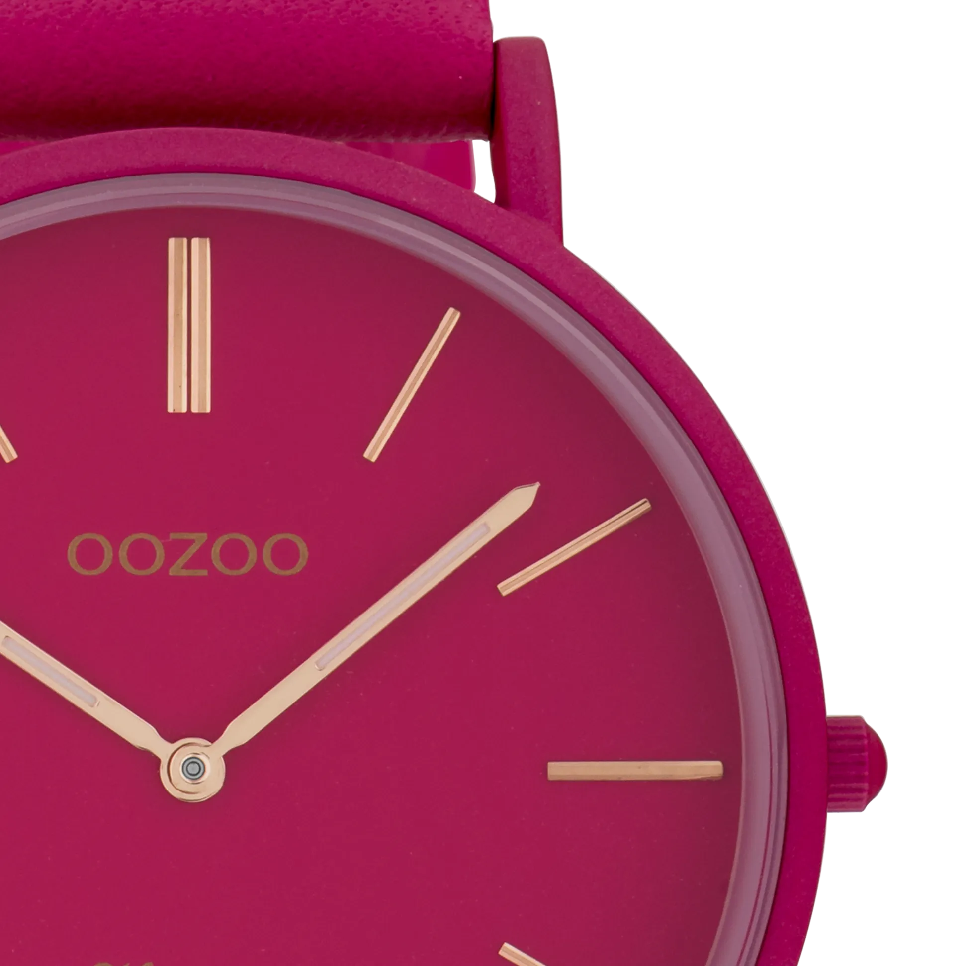 Fuchsia   watch with fuchsia leather strap