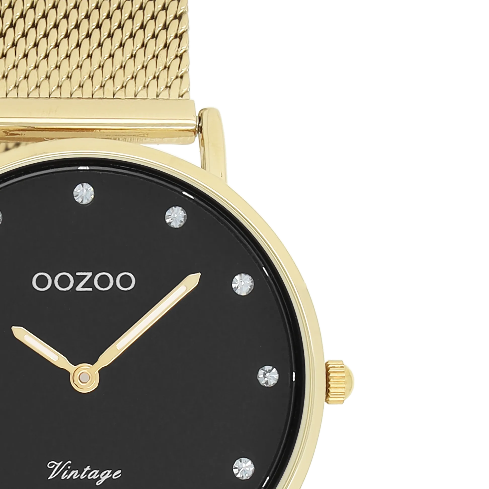 Gold coloured OOZOO watch with gold coloured metal mesh bracelet - C20242