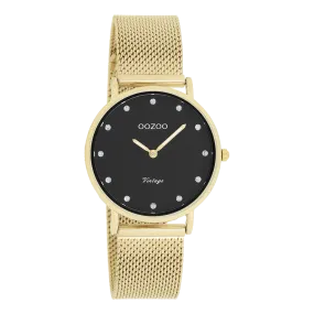 Gold coloured OOZOO watch with gold coloured metal mesh bracelet - C20242