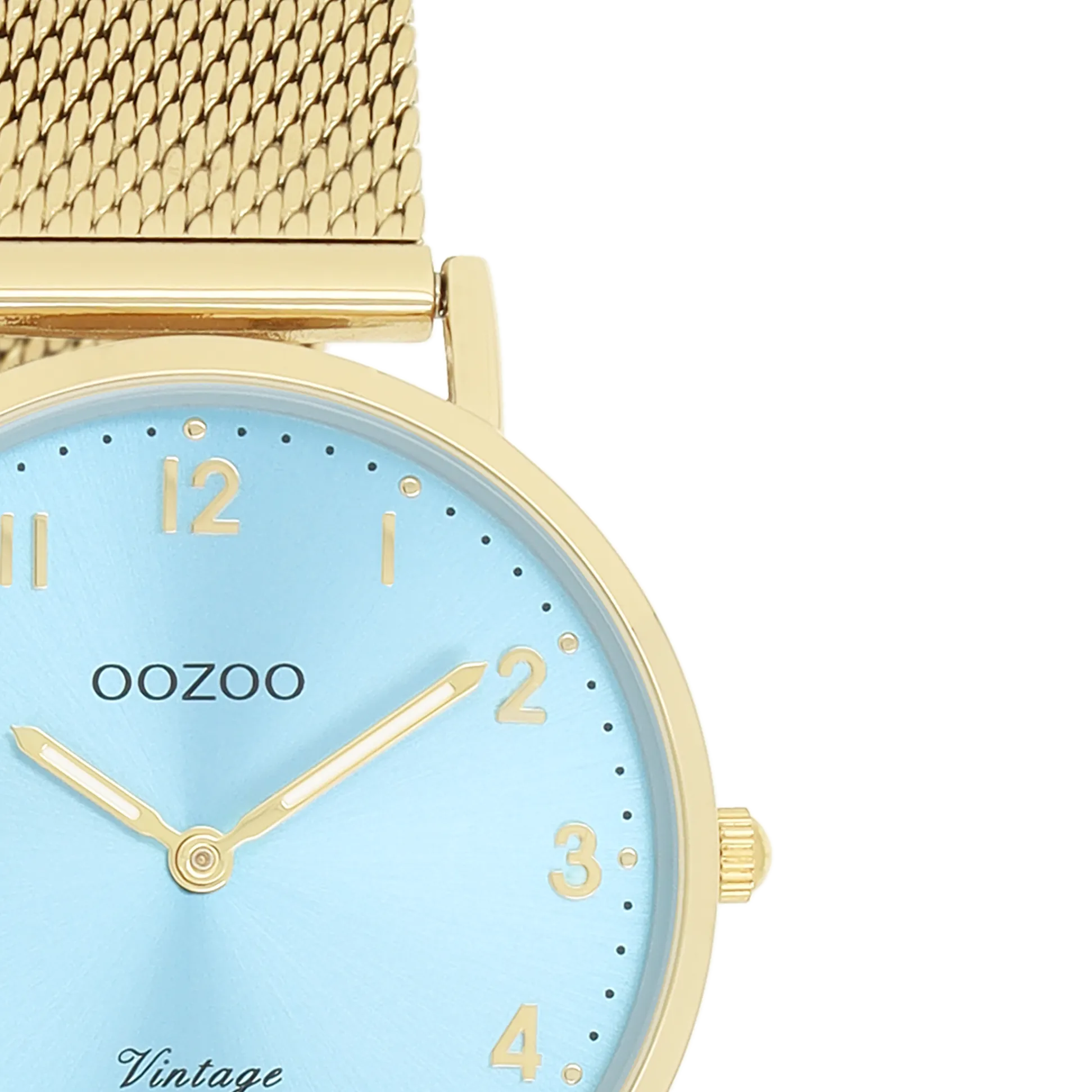 Gold coloured OOZOO watch with gold coloured metal mesh bracelet - C20348