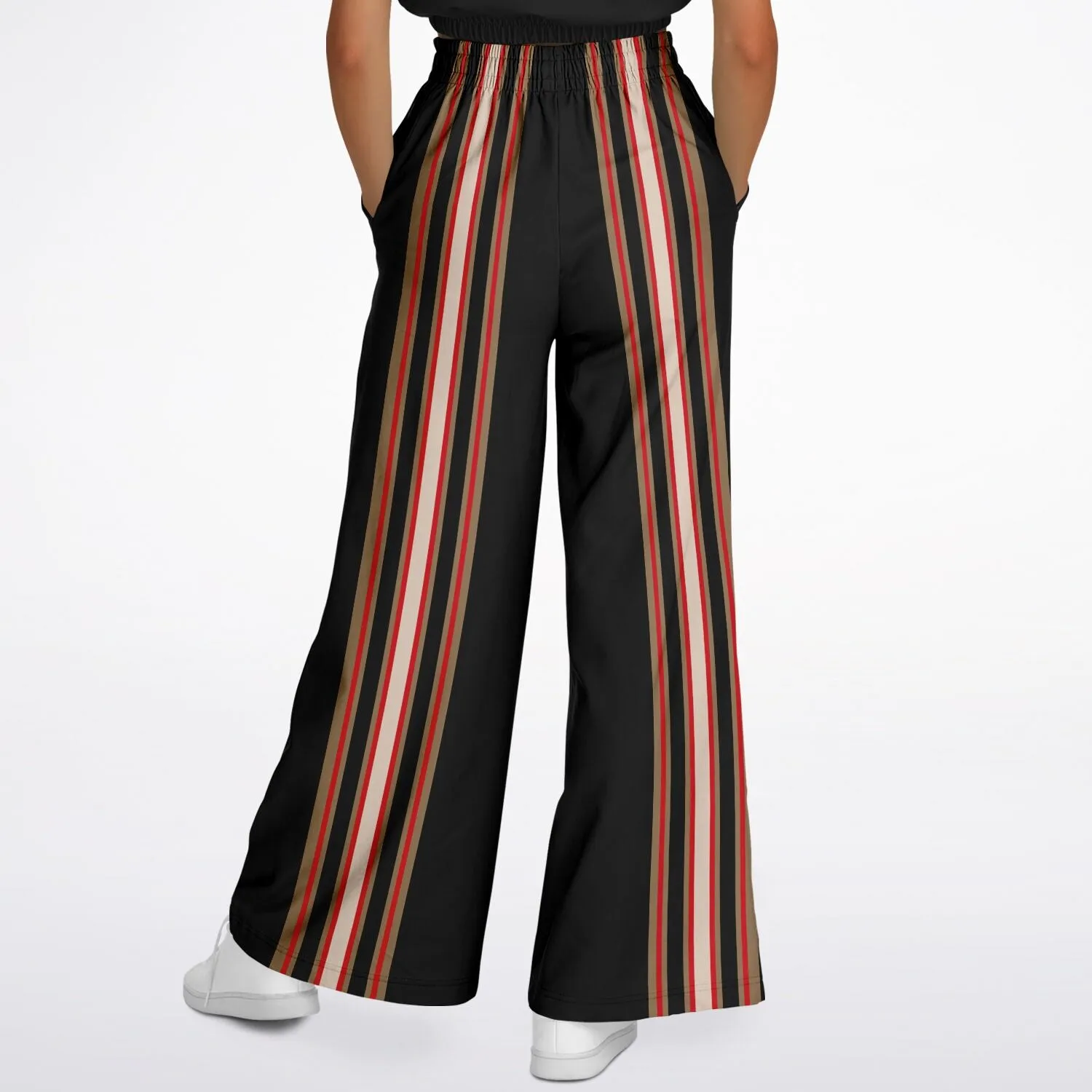 Gold Line Black Eco-Poly Stretchy Phat Bellbottoms