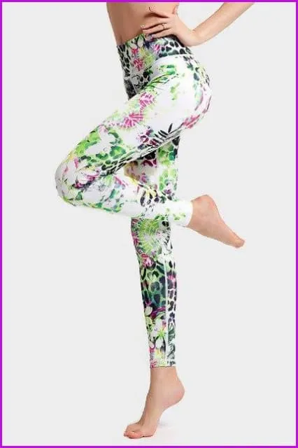 High Waist Printed Stretchy Yoga Pants F944