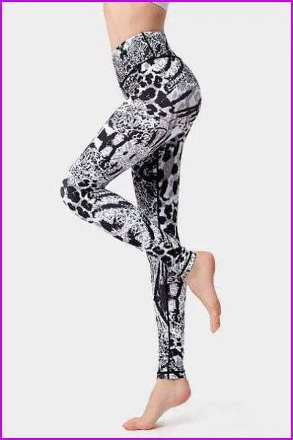 High Waist Printed Stretchy Yoga Pants F944