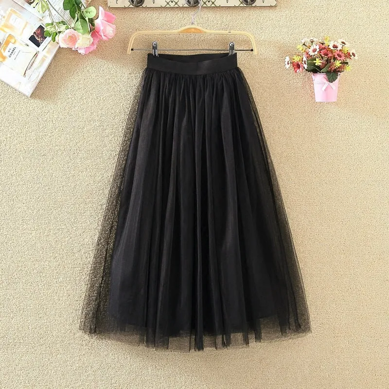 High Waist Stretchy Nylon Skirt