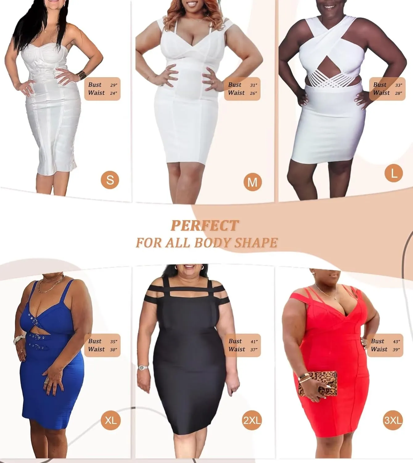 Hybrid & Company Womens Elegant Elastic Dress Chic Knee-Length Bandage Bodycon Party Dress