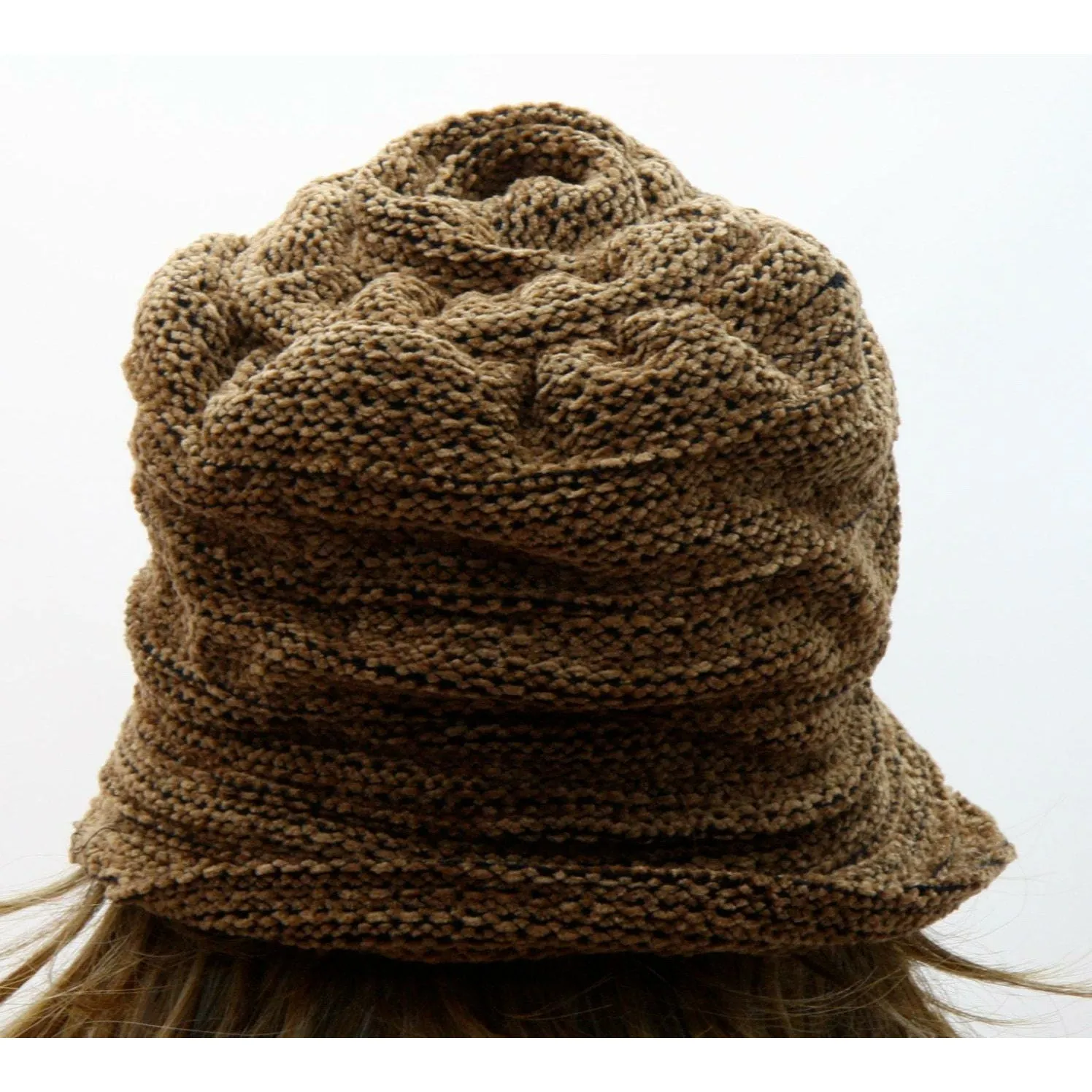 Hypo allergenic vegan cozy soft warm free form purple chenille hat. Free Shipping