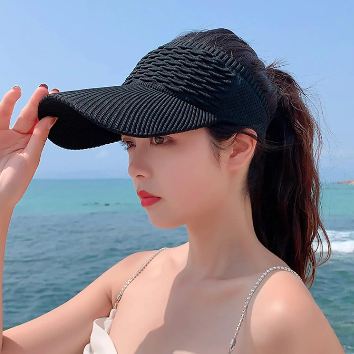 ink2055 Women Sunscreen Stable Brim Soft Women Sun Hat for Hiking