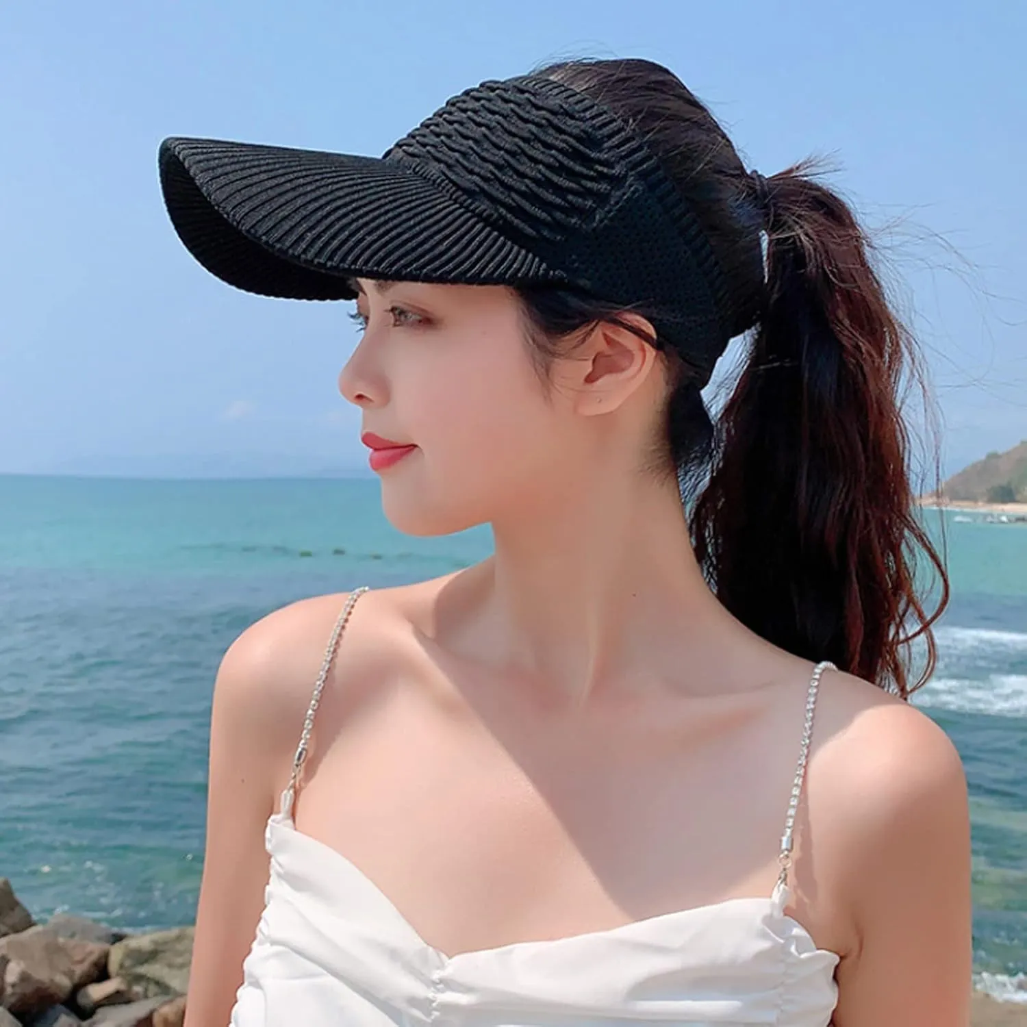 ink2055 Women Sunscreen Stable Brim Soft Women Sun Hat for Hiking