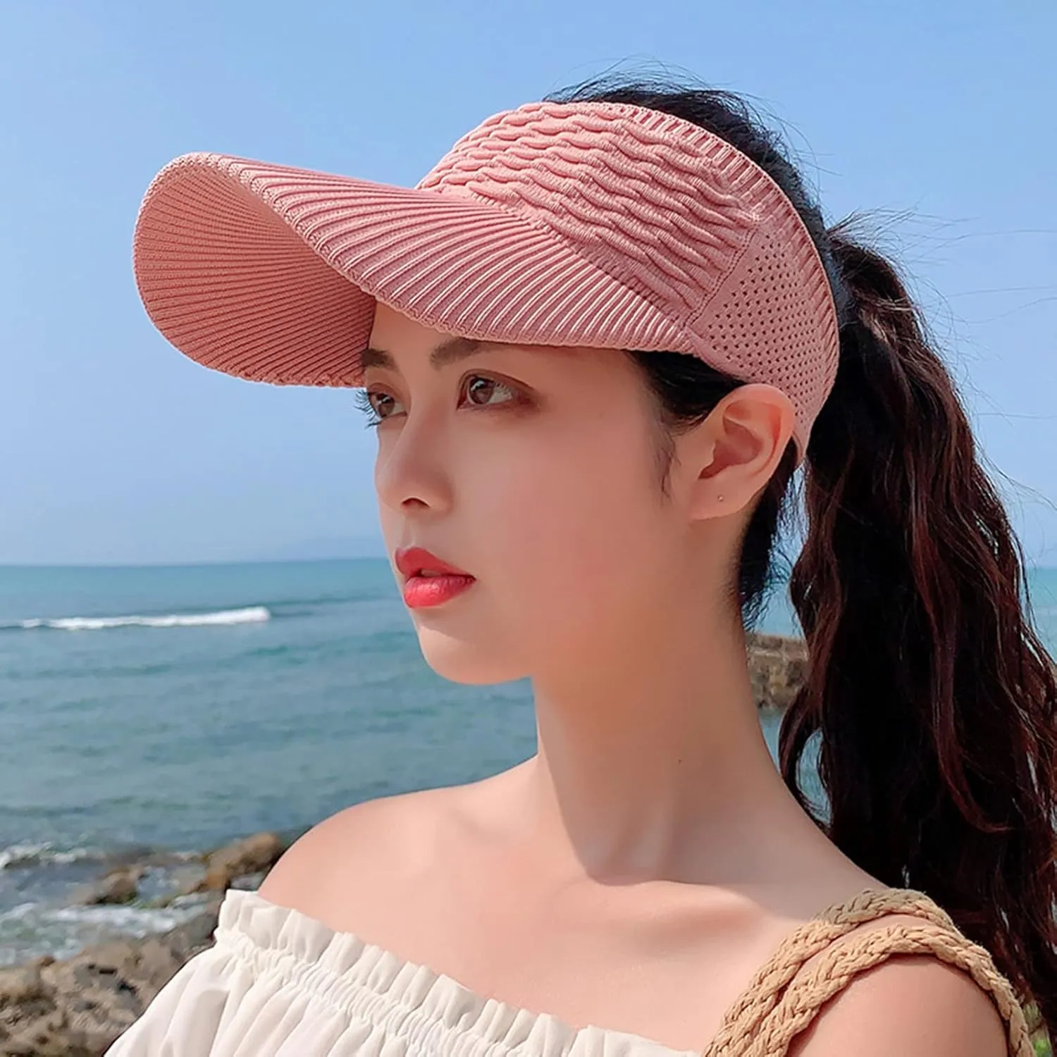 ink2055 Women Sunscreen Stable Brim Soft Women Sun Hat for Hiking