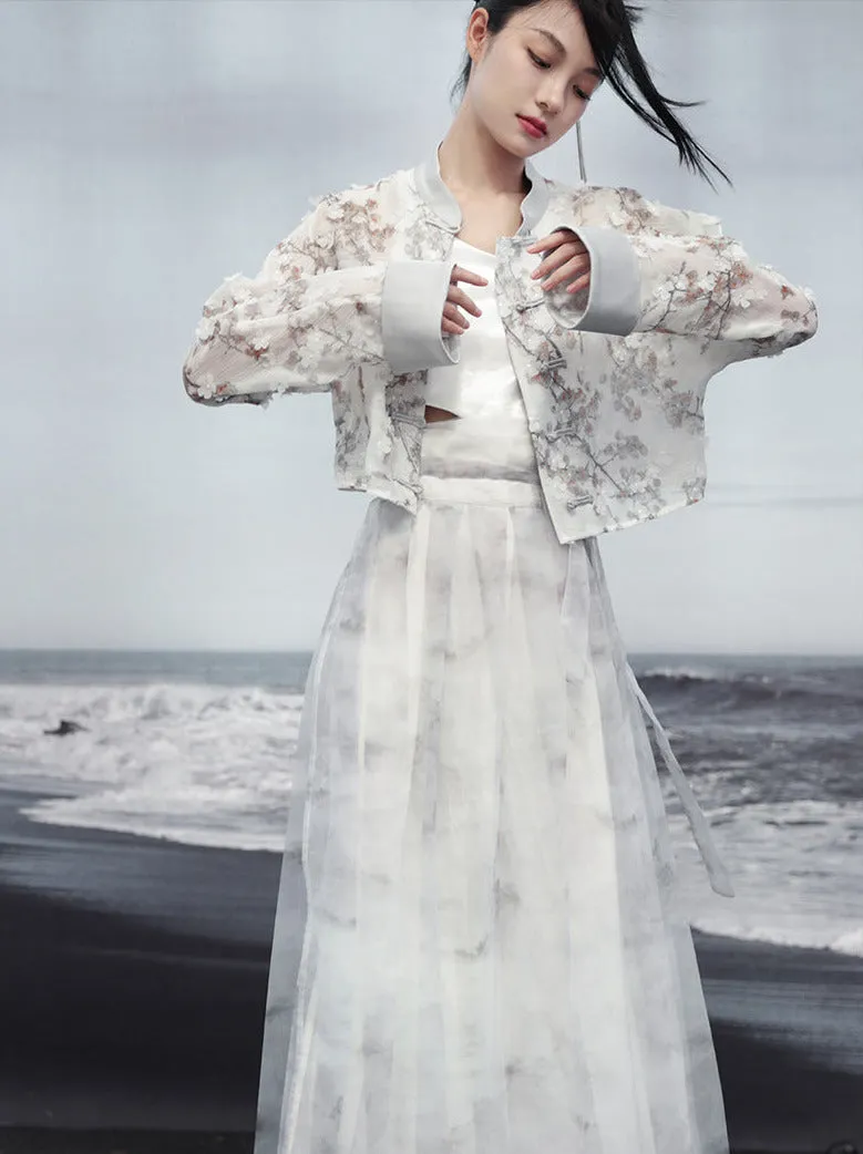 Jacquard Print Jacket Short Light Loose China