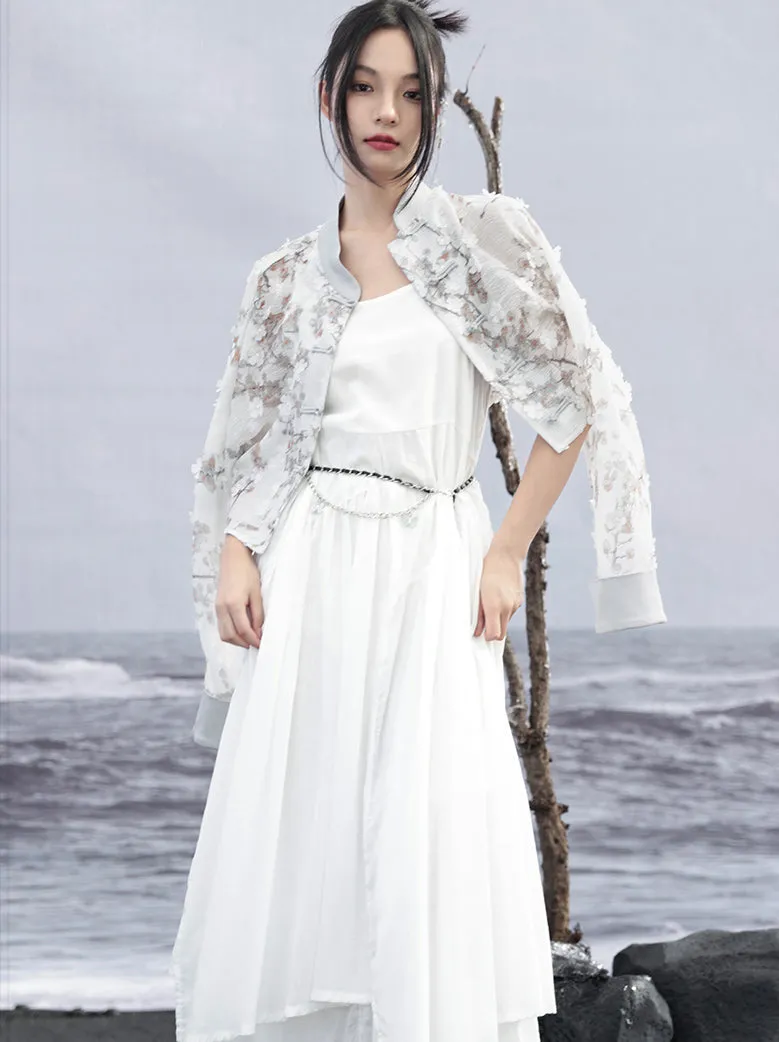 Jacquard Print Jacket Short Light Loose China
