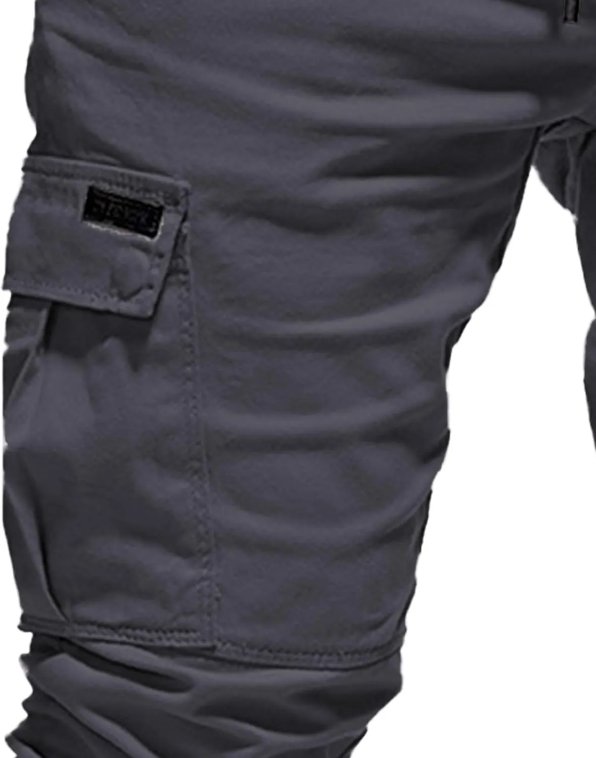 JEShifangjiusu Mens Fashion Cargo Pants Relaxed Fit Drawstring Joggers Sweatpants Workout Casual Cotton Long Trousers