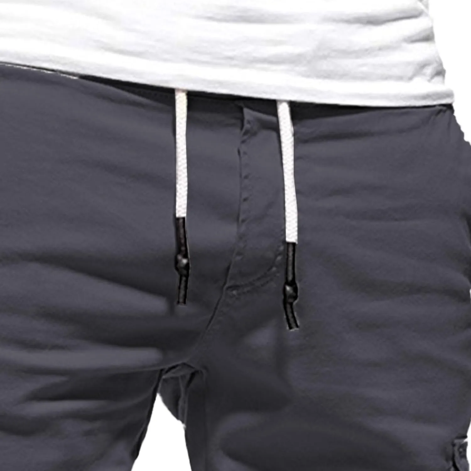 JEShifangjiusu Mens Fashion Cargo Pants Relaxed Fit Drawstring Joggers Sweatpants Workout Casual Cotton Long Trousers