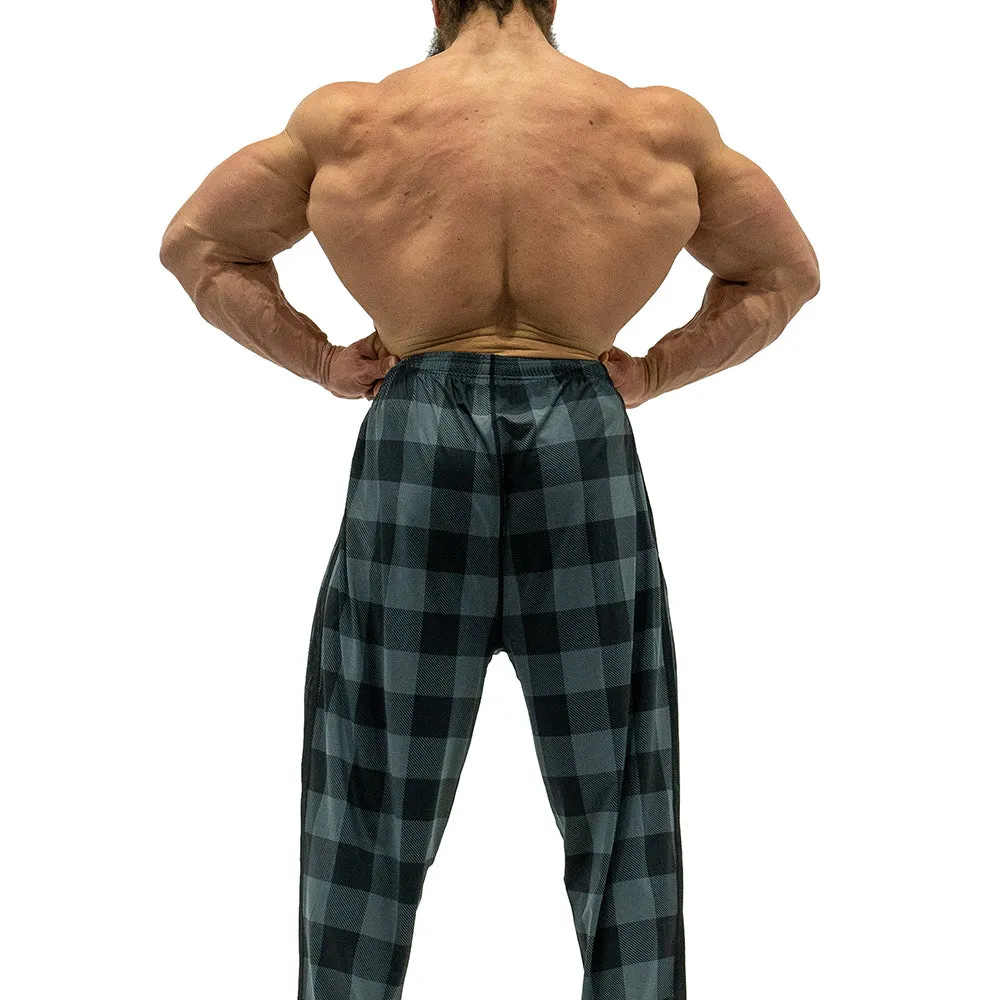 Jujimufu Stretchy Pants - Dark Plaid w/ Black