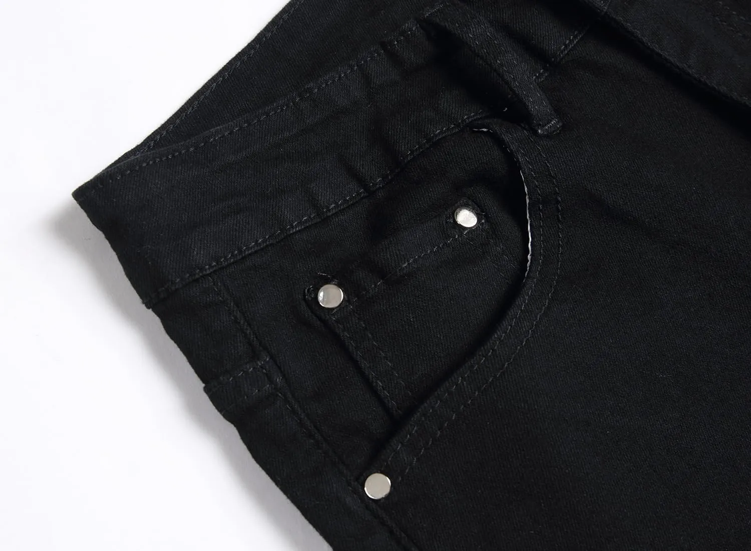 JUNBAOSS Men's Slim Fit Stretch Denim Shorts Ripped Skinny Jean Shorts for Men,Fashion Straight Comfort Flex Waist Short