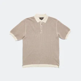 Knit Polo "WASHI" 2 Tone - Off White