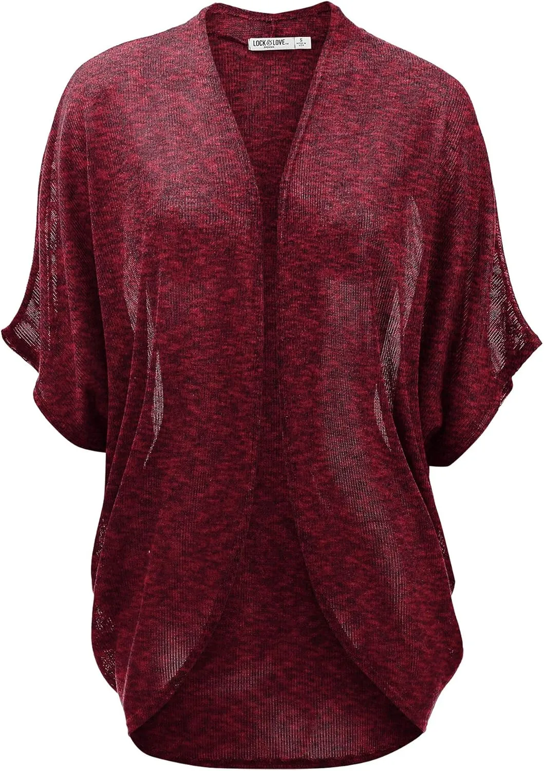 Lock and Love Kimono Style Women's Short Sleeve Open-Front Batwing Cardigan Loose fit