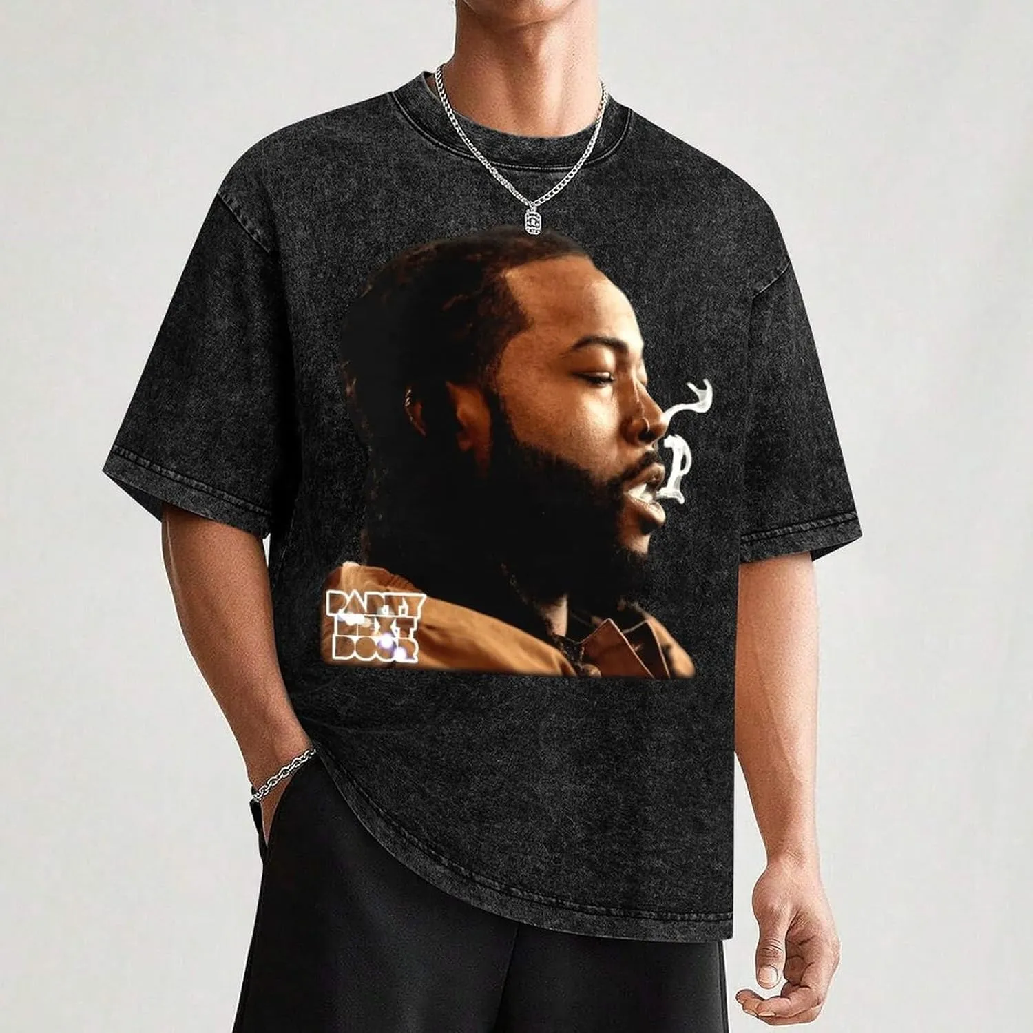 Men Shirt,Rapper Shirts Washed Tshirt Cotton Round Neck T Shirt Oversize T-Shirt for Men Classic Shirts