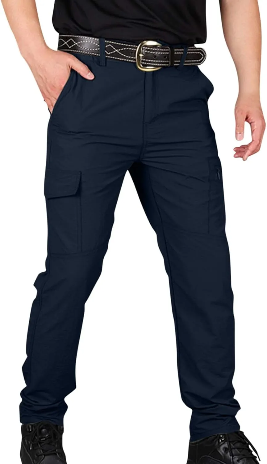 Mencomfy Cargo Pants, Baggy Pants Men Y2K Tactic Work Hiking Water Resistant Ripstop Flex Relaxed Fit Trousers