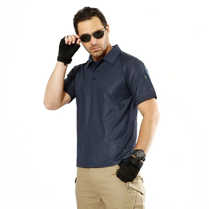 Men's Breathable Tactical Short Sleeve Polo