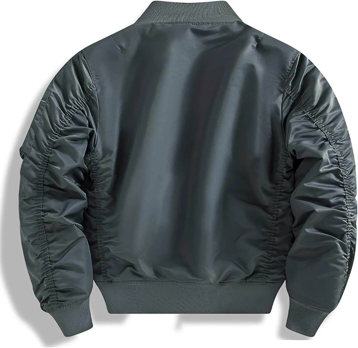 Mens Casual Bomber Jacket Oversize Chunky Padded Warm Military Coat Classic Relaxed Fit College Varsity Outwear