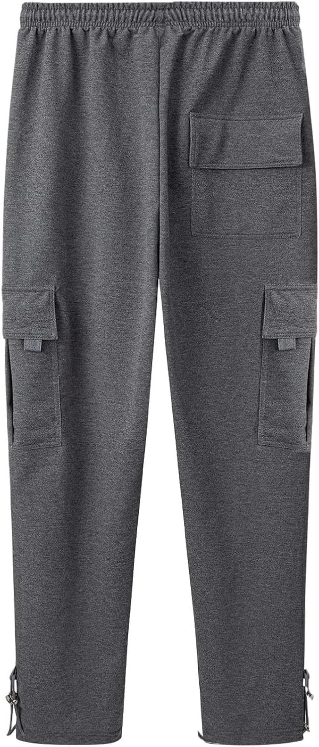 Men's Casual Cargo Pant with Multi-Pocket Straight Pants Plus Size Loose Outdoor Camping Hiking Pants