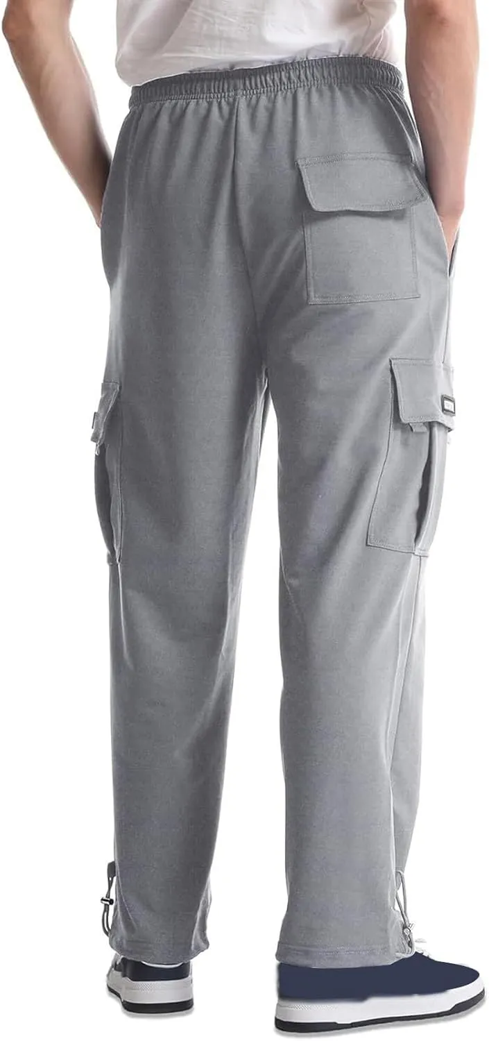 Men's Casual Cargo Pant with Multi-Pocket Straight Pants Plus Size Loose Outdoor Camping Hiking Pants