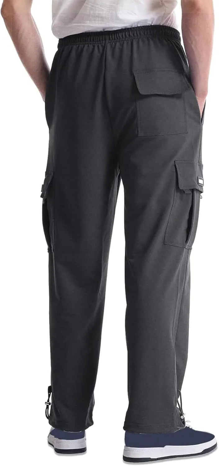 Men's Casual Cargo Pant with Multi-Pocket Straight Pants Plus Size Loose Outdoor Camping Hiking Pants