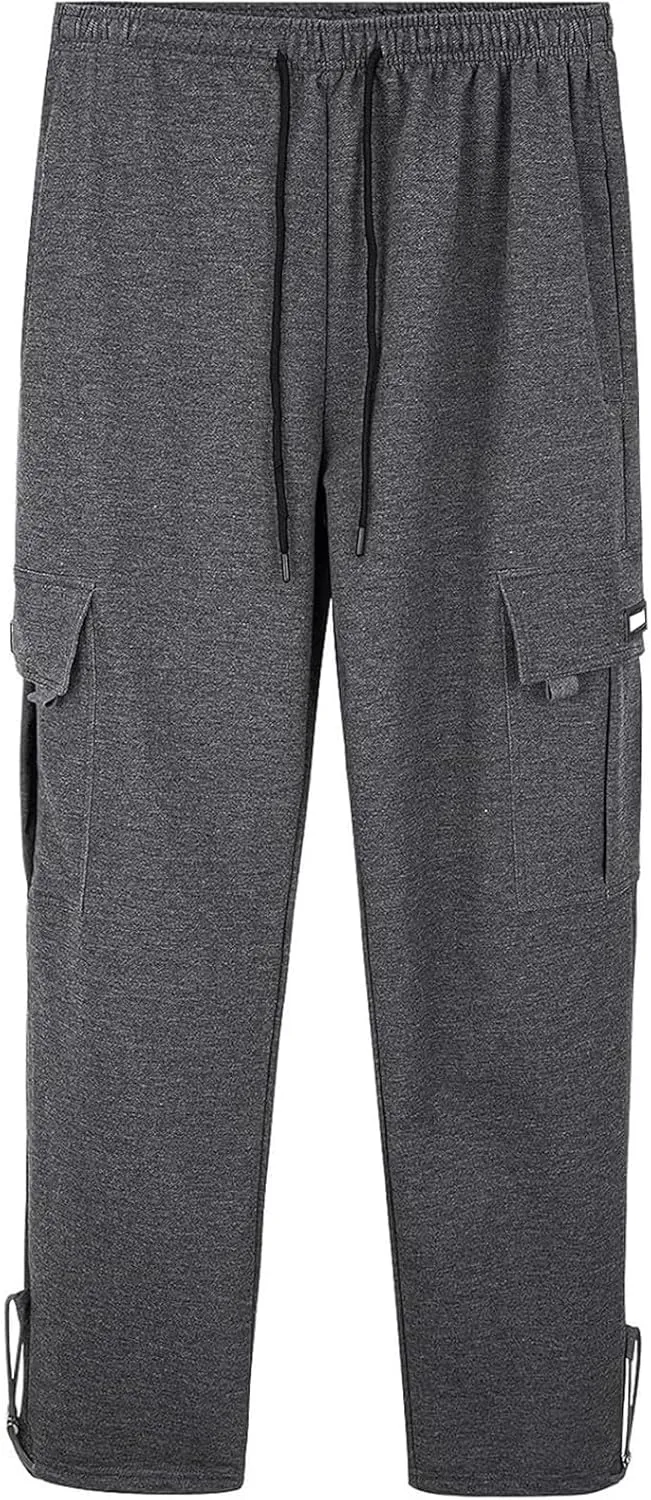 Men's Casual Cargo Pant with Multi-Pocket Straight Pants Plus Size Loose Outdoor Camping Hiking Pants