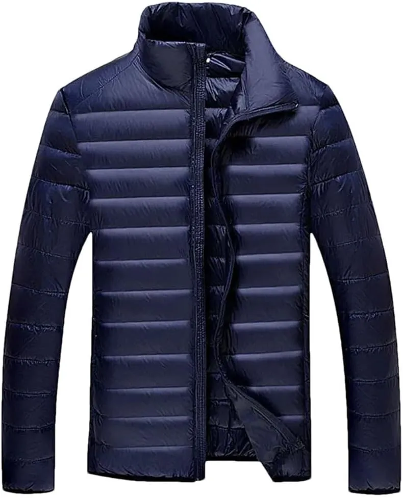 Men's Lightweight Puffer Jacket Hooded Down Jacket Men's Feather Light Down Jacket For Men Outwear Overcoat
