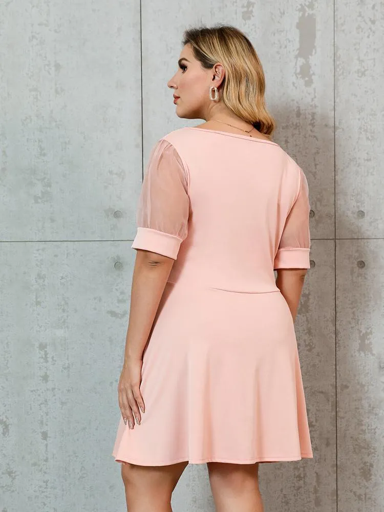 Mesh Sleeve Dress