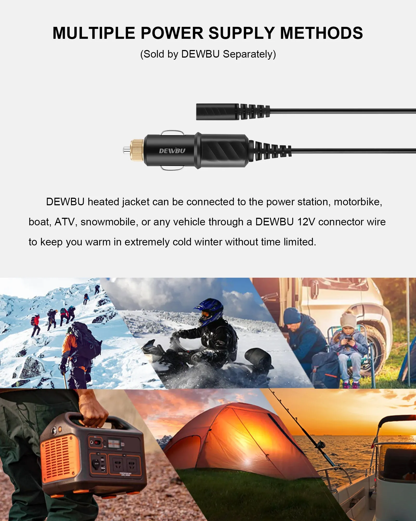 [New Color] Men's Heated Jacket Detachable Hood With 12V Battery Pack - Red