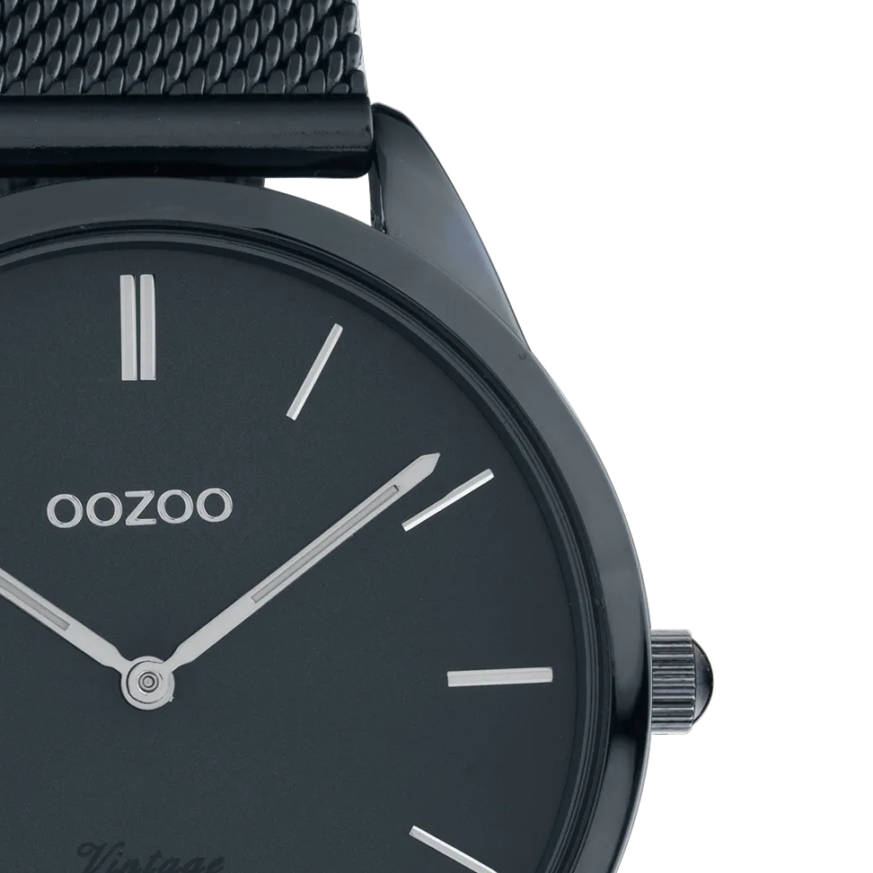 Night blue  OOZOO watch with night blue  metal mesh bracelet - C20008