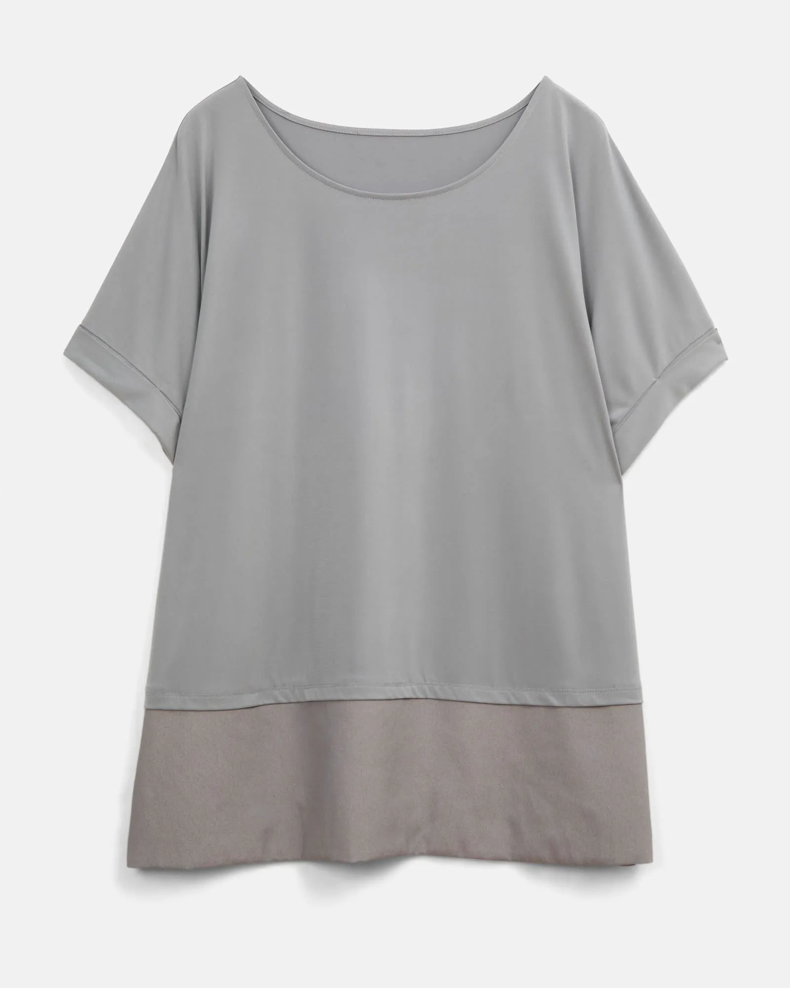Octavia Roll Cuff Top | Cool Gray
