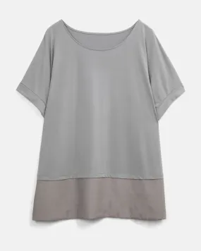 Octavia Roll Cuff Top | Cool Gray