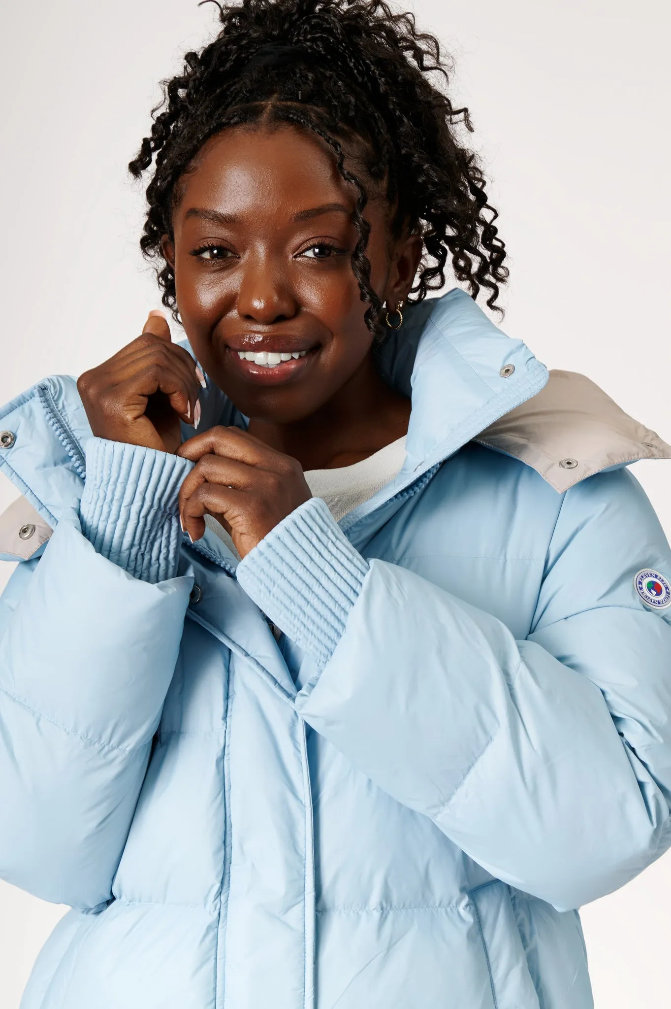 Odelle Vegan Down Jacket | Light Denim & Linen