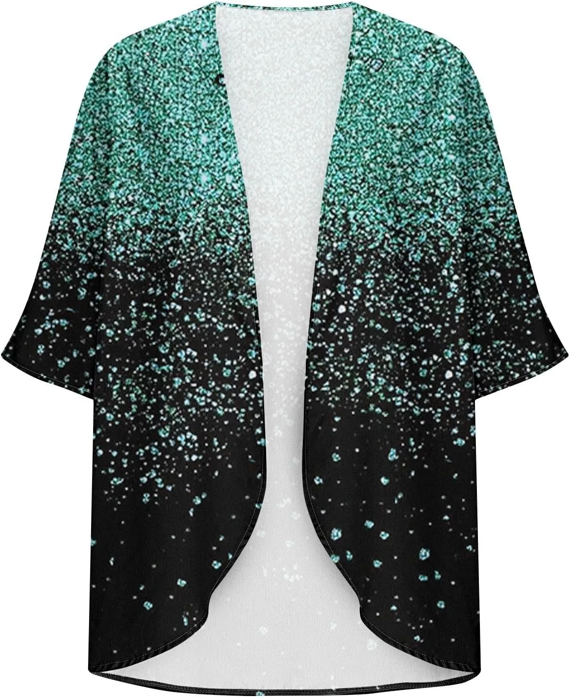 Plus Size Cardigans for Women Lightweight Beach Cover up Chiffon Cardigan Casual 3/4 Sleeve Swimsuit Cover Up Tops